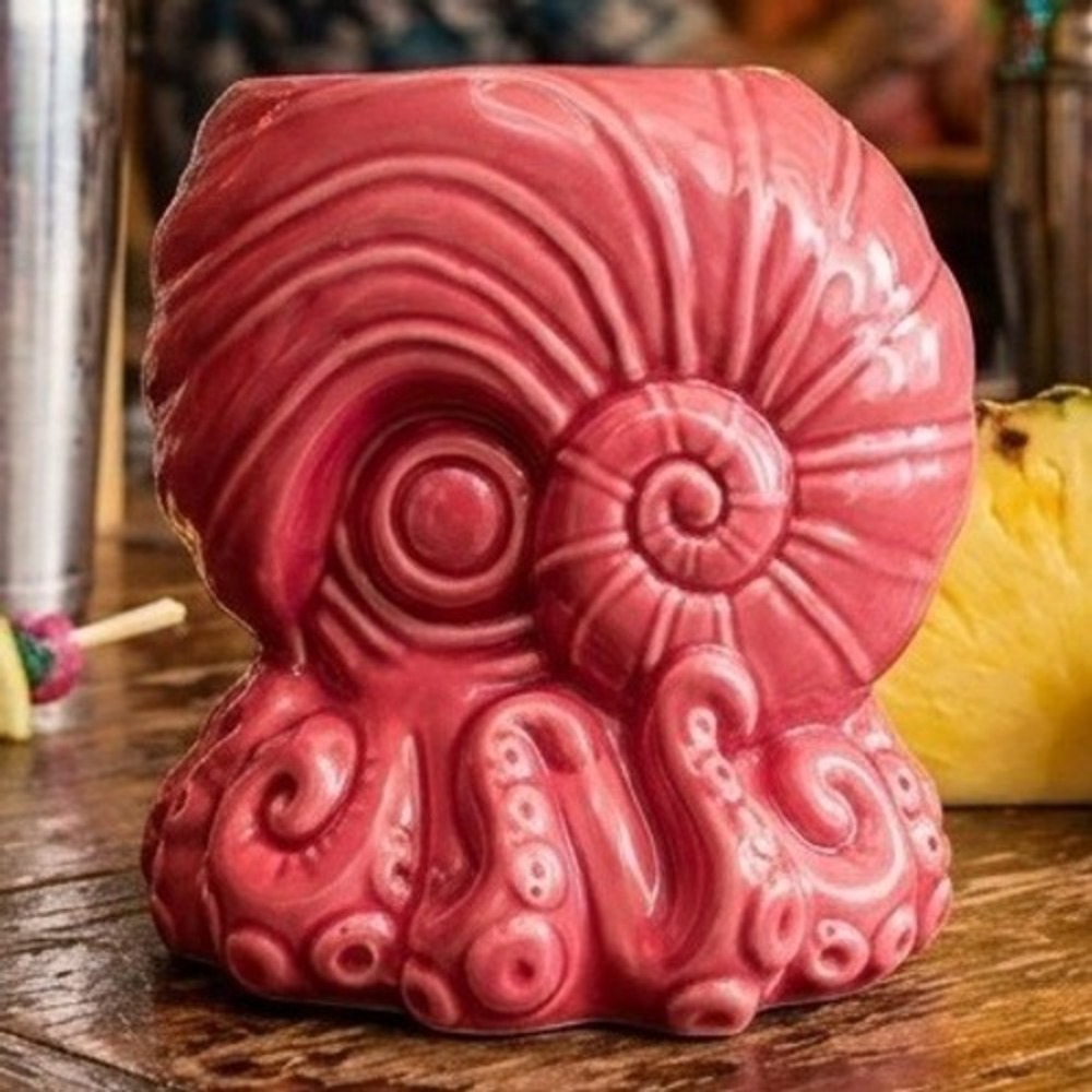 Latitude 29 2022 Brad Parker Octopus Nautilus Tiki Mug Pink Ceramic RARE